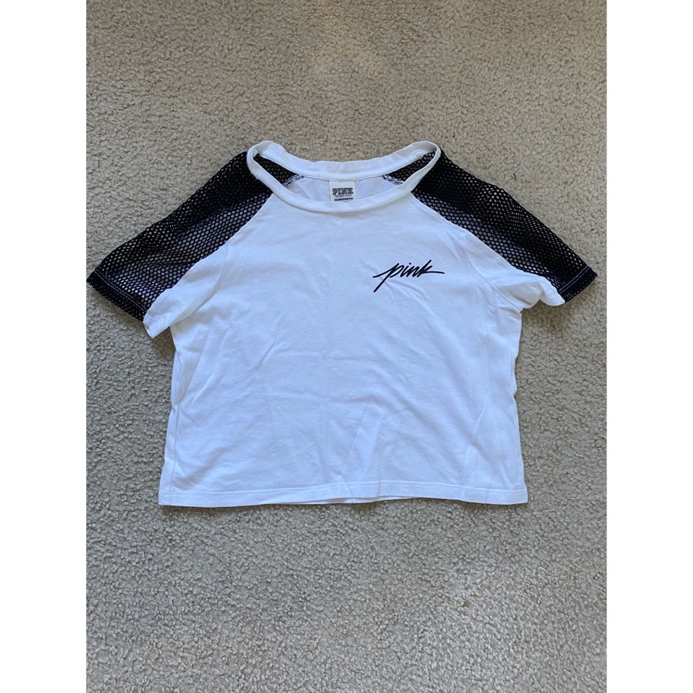 PINK Victoria’s secret, white t-shirt crop top